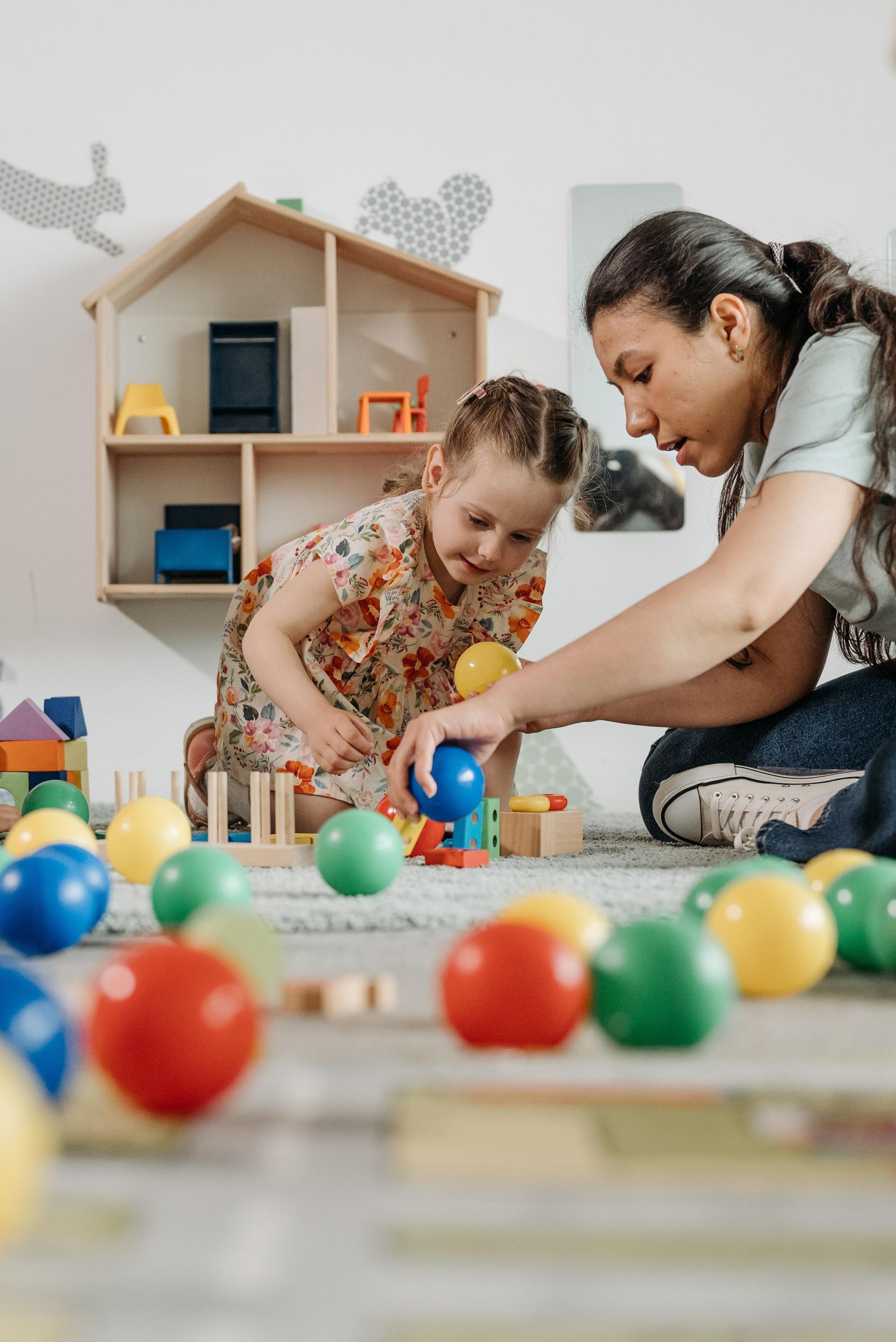 Bright, tidy childcare centre playroom, Perth